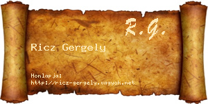 Ricz Gergely névjegykártya